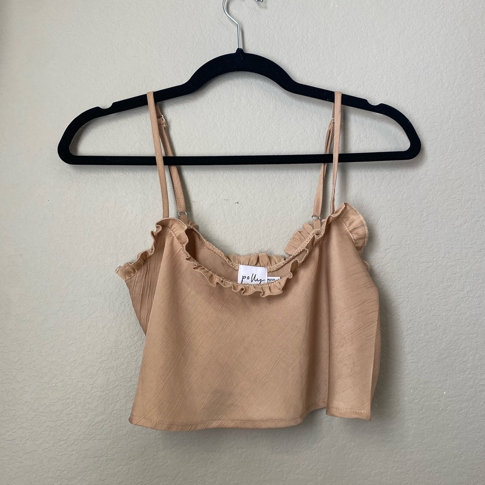 Tan Oh polly crop tank top - size 0